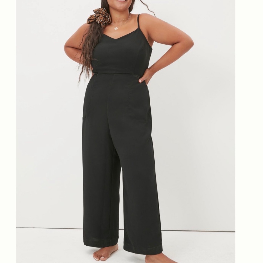 MAEVE Anthropologie Magdalena Black V Neck Jumpsuit - Picture 5 of 15